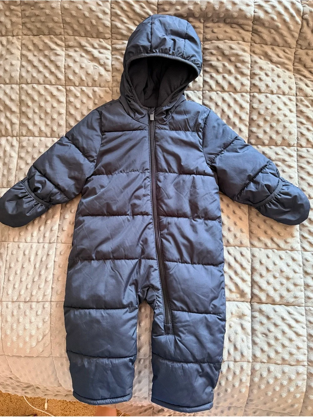 Old Navy Brown Fleece Baby Snowsuit Label
